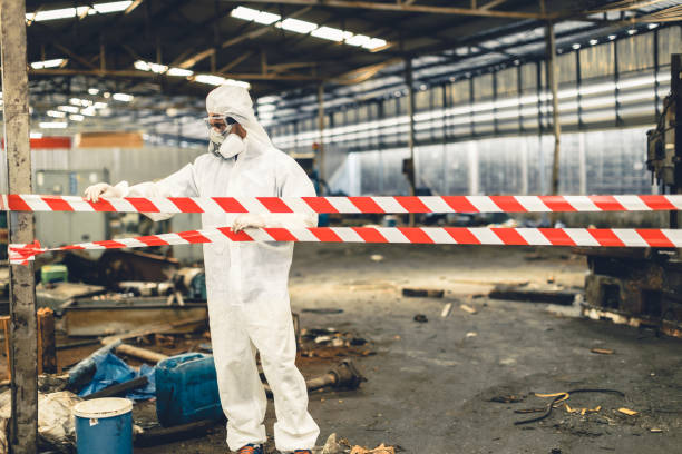 Professional Biohazard Cleanup technician working in Hickory Corners, MI